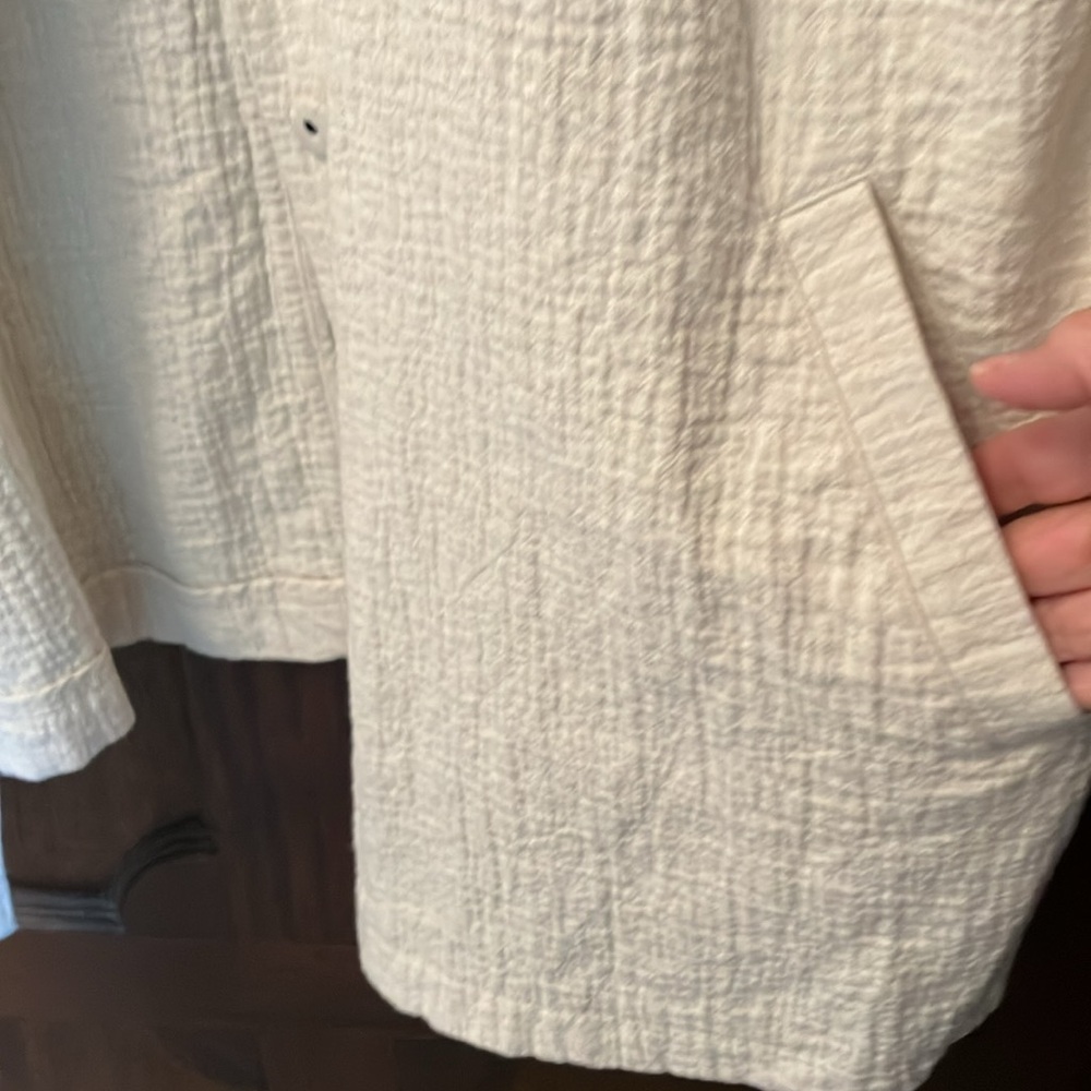 Eileen FisherTextured Cream long Jacket size 1X - Picture 4 of 10